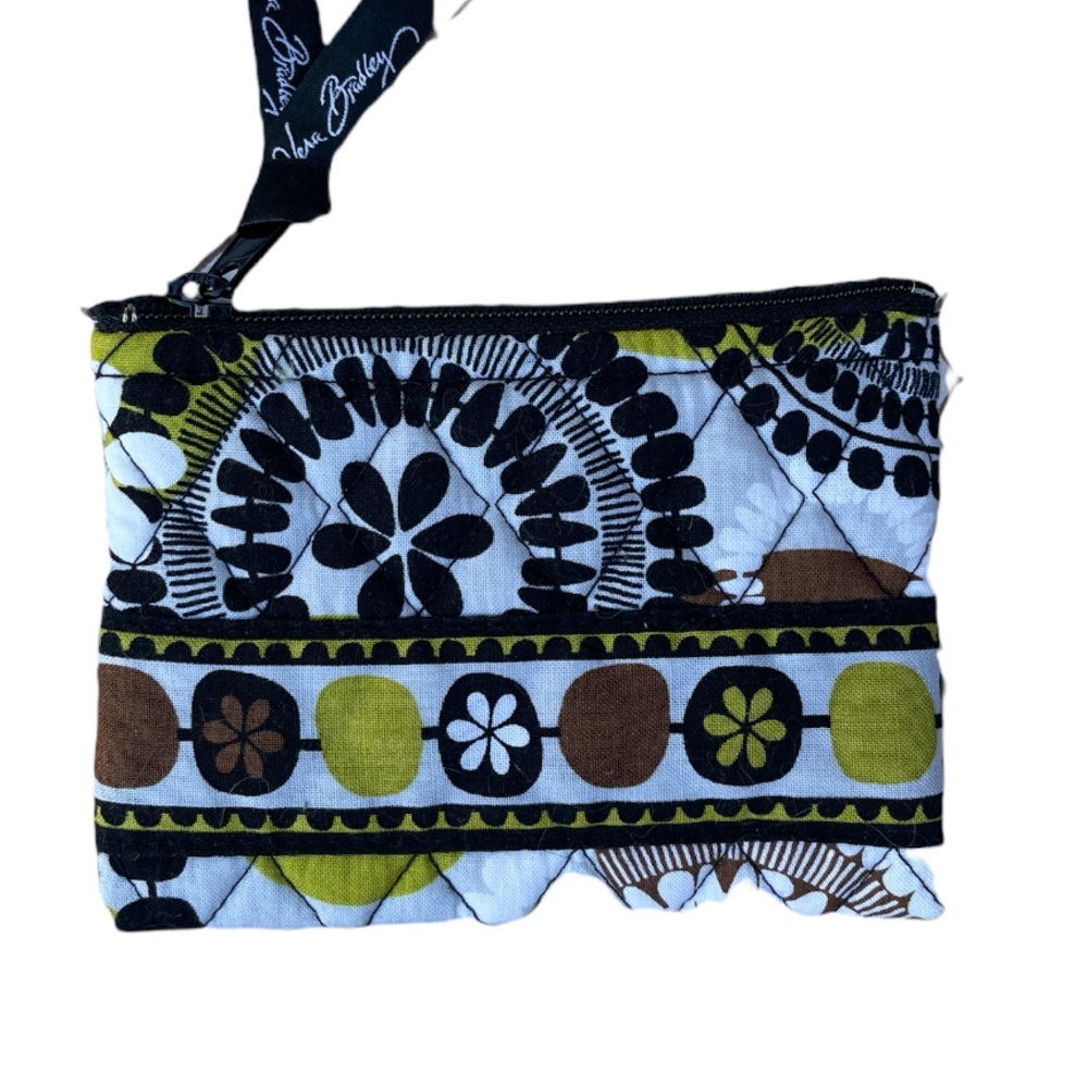 Vera Bradley Cocoa Moss Small Zipper Wallet Money ID Card Change Purse